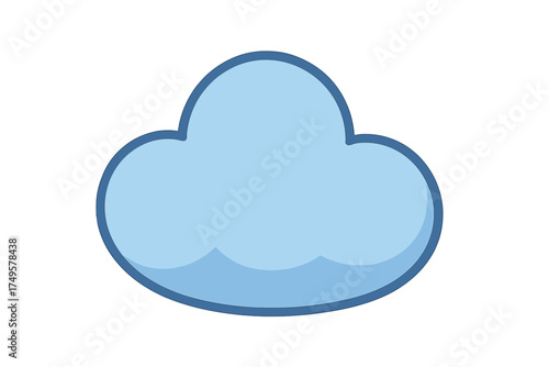Simple blue cartoon cloud shape with dark outline