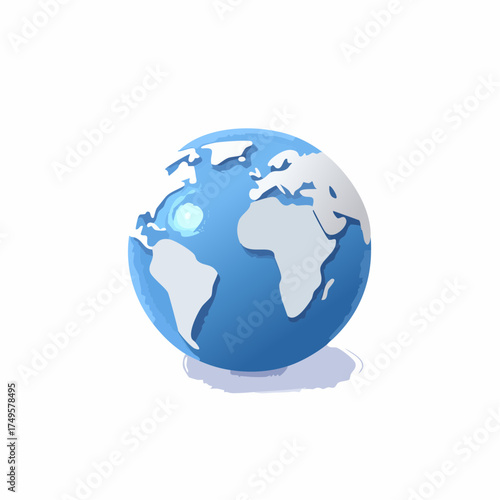 Cartoon earth globe isolated on white background for global concepts