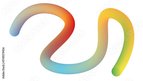 Abstract flowing colorful gradient shape with a smooth, modern design isolated on a white background for creative projects