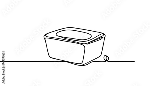 Single line drawing in modern minimalist style of traditional gold ingot symbol on white background with copy space