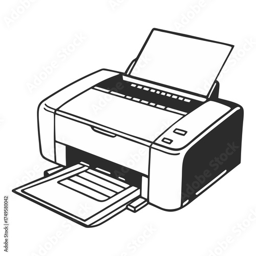 black and white printer printing paper clip art preview