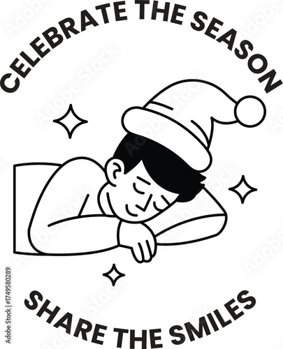 A man in a hat is sleeping