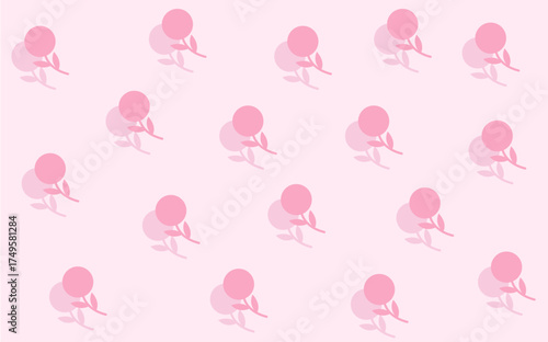 Seamless spring pattern with simple flower on clear transparence background design, vector.