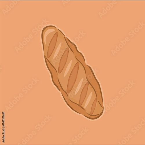Illustration of toast breakfast dinner bread in cute cartoon style