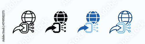 Gateway Icon Sheet Multiple Style Collection Isolated Vector
