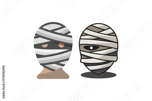 Pixelated depictions of bandaged heads a striking visual silhouette