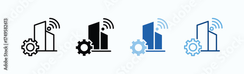 Infrastructure Icon Sheet Multiple Style Collection Isolated Vector