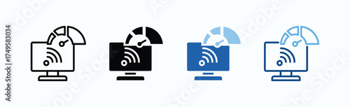 Performance Icon Sheet Multiple Style Collection Isolated Vector