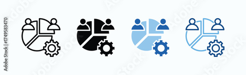 Segmentation Icon Sheet Multiple Style Collection Isolated Vector