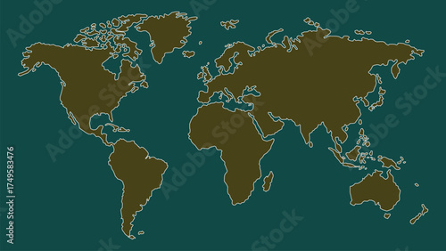 The Asian Continent - World Map Graphic