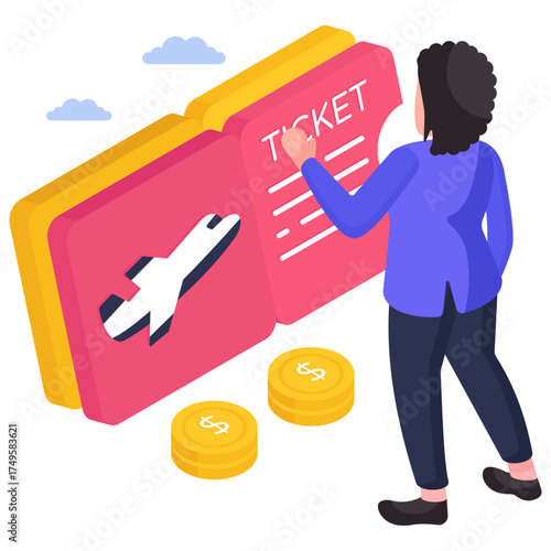 A unique design illustration of air ticket 