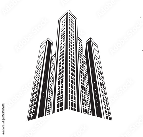 abstract city building