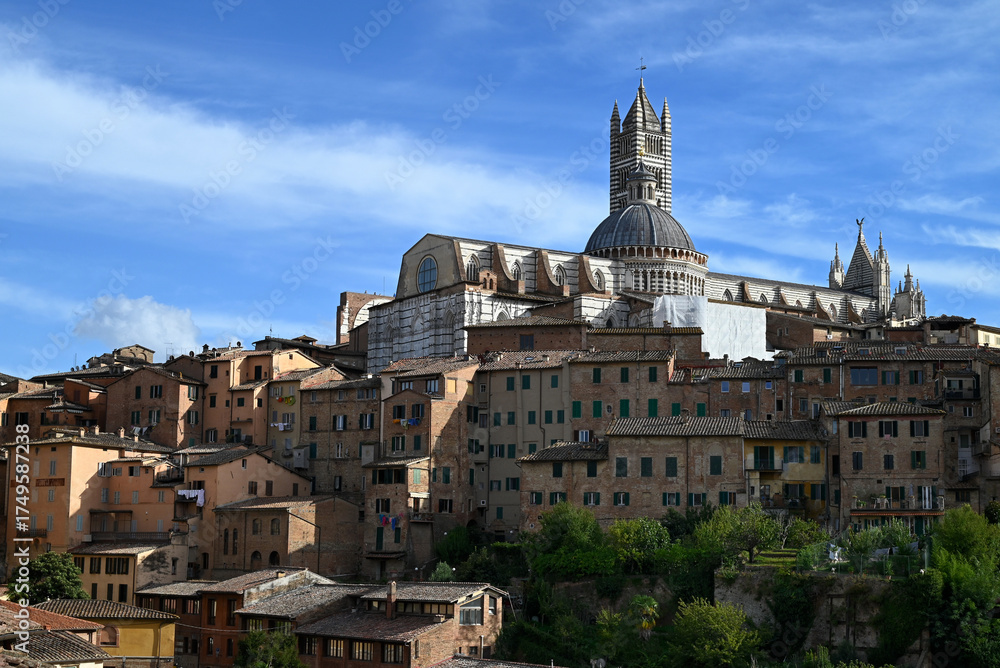 Obraz premium Vue générale de Sienne avec la cathédrale Santa Maria Assunta
