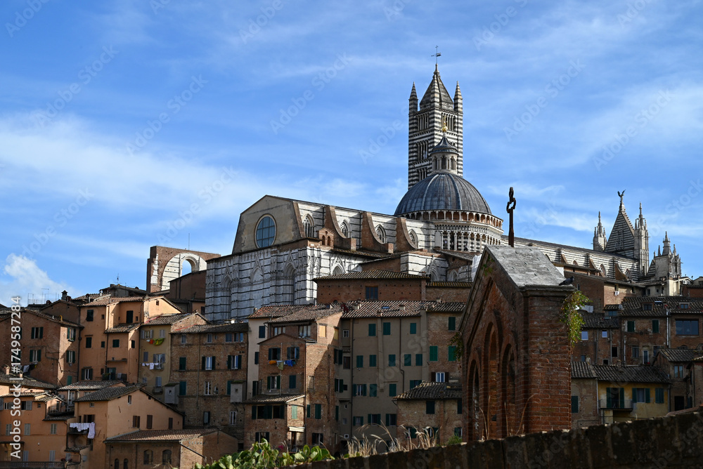 Fototapeta premium Vue générale de Sienne avec la cathédrale Santa Maria Assunta