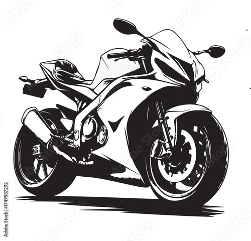 vector illustration of a sports motorbike
