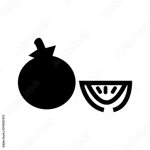 black tomato glyph icon vector ilustration
