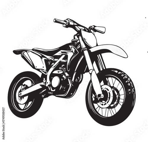 supermoto motorcycle on a white background
