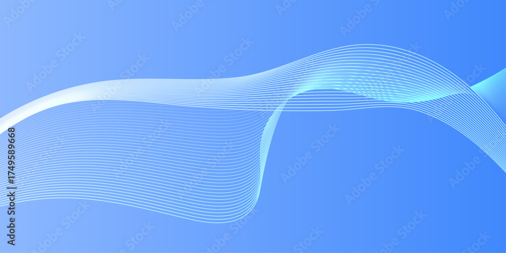 Fototapeta premium Abstract gradient blue with wave line background.