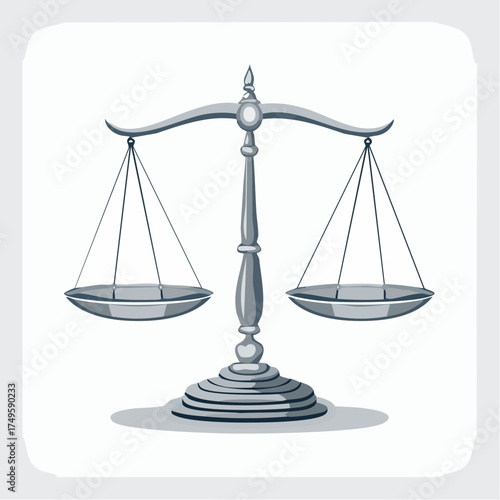 Balance scale icon justice law and equilibrium concept illustration