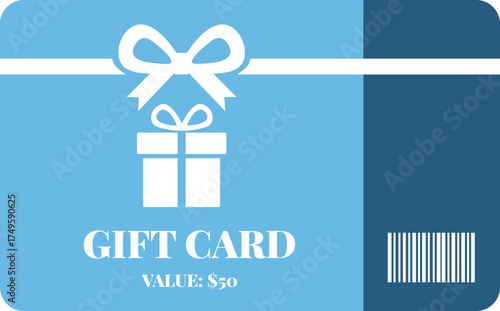 Vector design of gift card or loyalty card.
