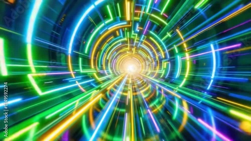 Neon Tunnel Vision - A Hypnotic Journey Through Light and Color.