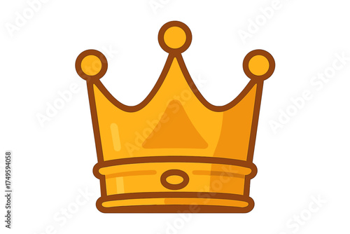 Golden royal crown icon with simple stylized design elements