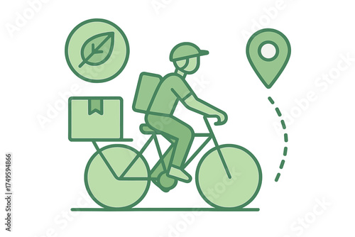 Eco friendly bicycle delivery service with package and location tracking
