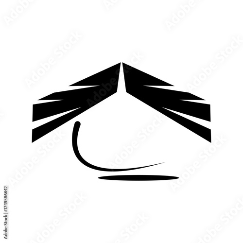 rice field house illustration design