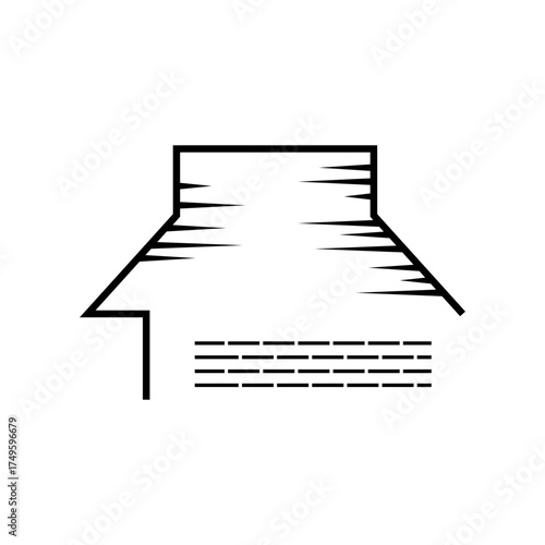 rice field house illustration design