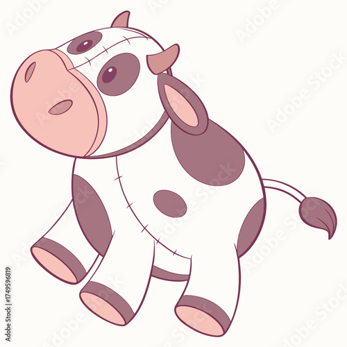 Cartoon cow illustration, adorable and cuddly