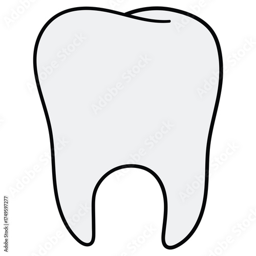 Hand-drawn cartoon tooth on a white background.
