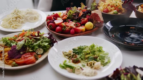 Diverse Salad Buffet - A Colorful and Healthy Feast.
