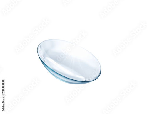 Floating Clear Contact Lens with Light Refraction Effect transparent background