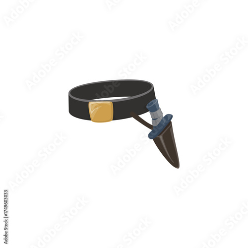 Holster belt with knife icon logo flat vector design