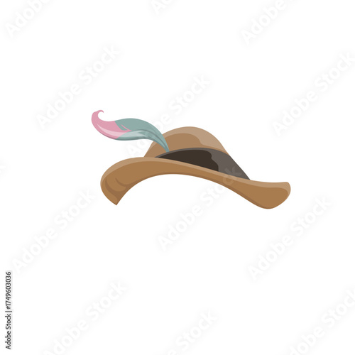 Fedora hat icon logo flat vector design