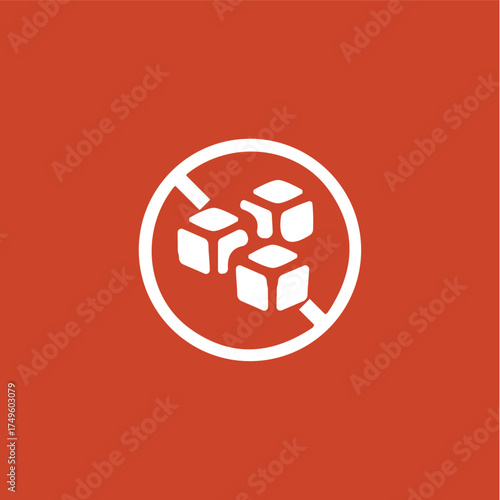 Sugar free icon logo flat vector design