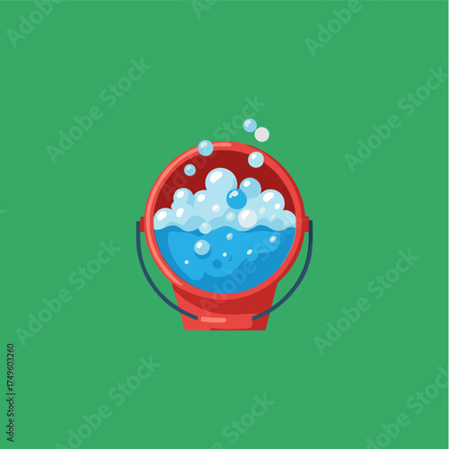 Wallpaper Mural Cleaning bucket icon logo flat vector design Torontodigital.ca