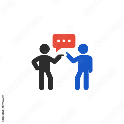 Chatting, Communicating icon logo flat vector design