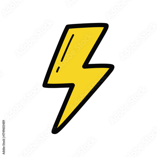 Yellow Lightning Bolt Icon - Energy, Power, Electricity Symbol