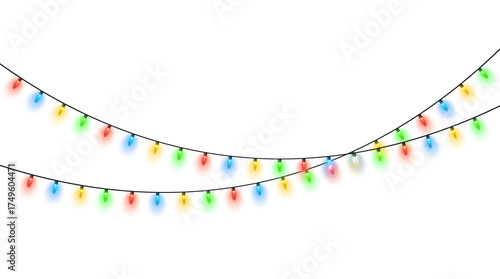 String Garland with Colorful Light Bulbs.