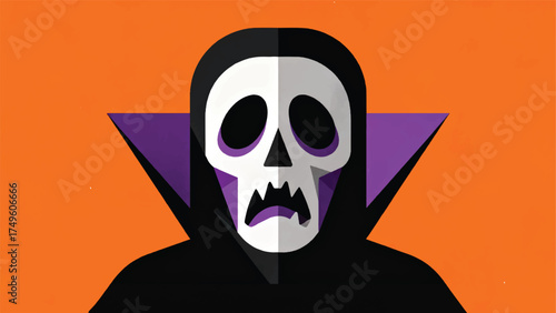 Halloween Style Scary Mask Illustration Vector Design Template