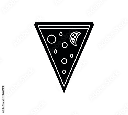 Pizza slice vector illustration featuring melted cheese pepperoni toppings perfect for Italian restaurant branding fast food packaging menu design delivery and culinary advertising promotion