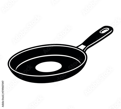 Frying pan vector illustration representing kitchen cookware utensil design ideal for chef branding restaurant advertising cooking classes food blog graphics and recipe design materials