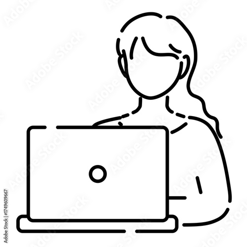 PC操作する派遣社員や学生や主婦