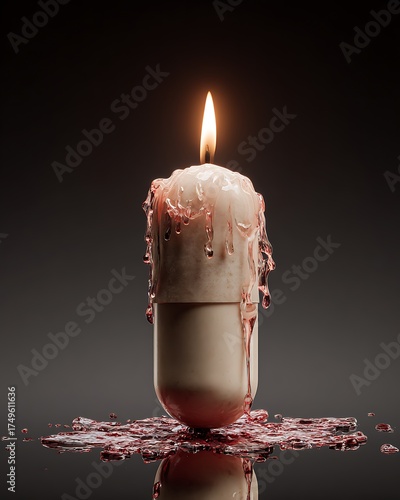 A candle-shaped pill is melting, representing the hope that is slowly fading away.
