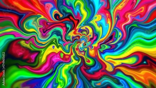 Psychedelic Swirl of Colors - A Mesmerizing Abstract Art Experience.