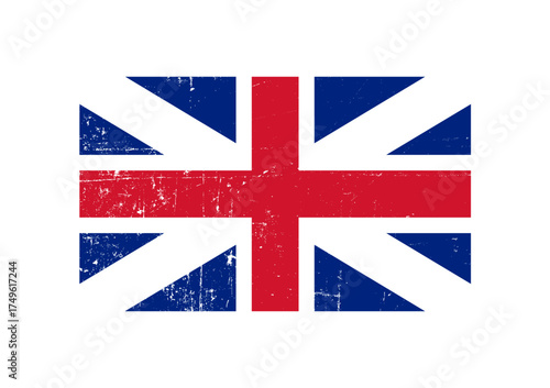 Vintage flag of Kingdom of Great Britain with scratches