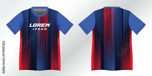 abstract red and blue background pattern for sport jersey design mockup