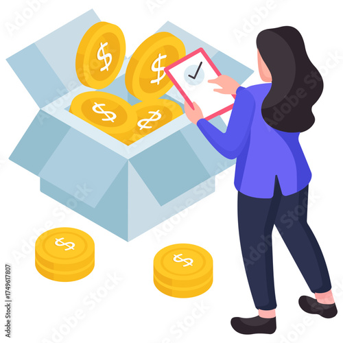 Modern design illustration of money parcel 