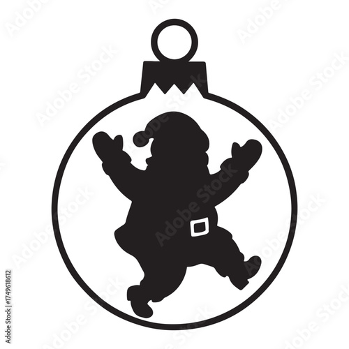 Baby Silhouette Christmas Ornament Vector